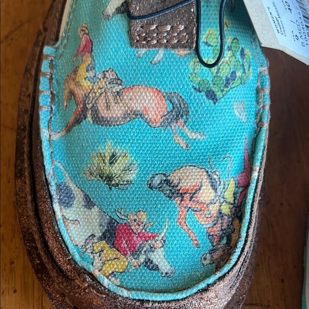 NEW!!Ariat Brown and Teal Loafers - Picture 2 of 2
